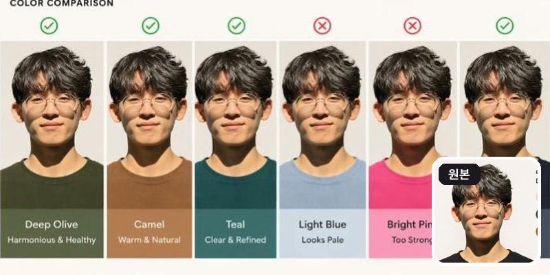 셀카 → 퍼스널컬러 진단표 결과 예시